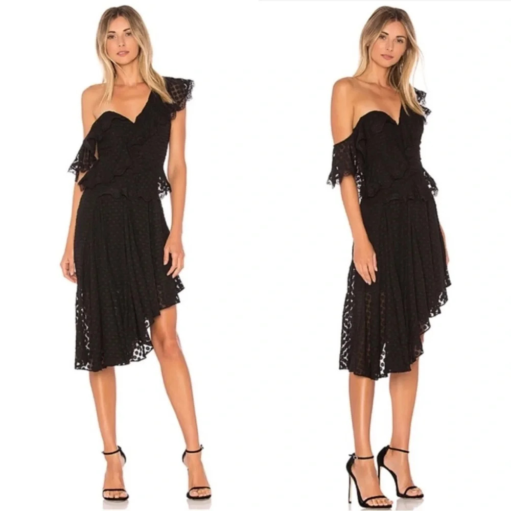 NWT Bardot Senorita Black Midi Dress size US 6 / S